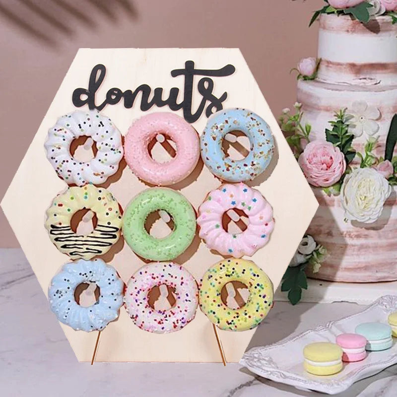 Panneau Mural Bois Présentoir Donuts