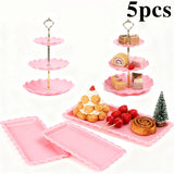 Présentoir Rose Trois Étages Dessert