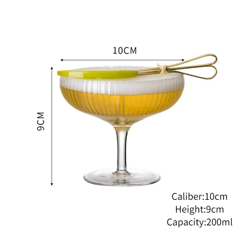 Copas de cóctel creativas, vasos de torre vertical, copas de martini sencillas, copas de champán, cáliz transparente, accesorios para fiestas y bares
