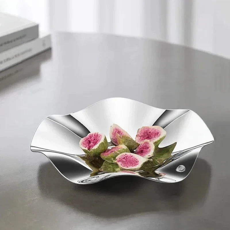 Plateau de service inox ondulé miroir