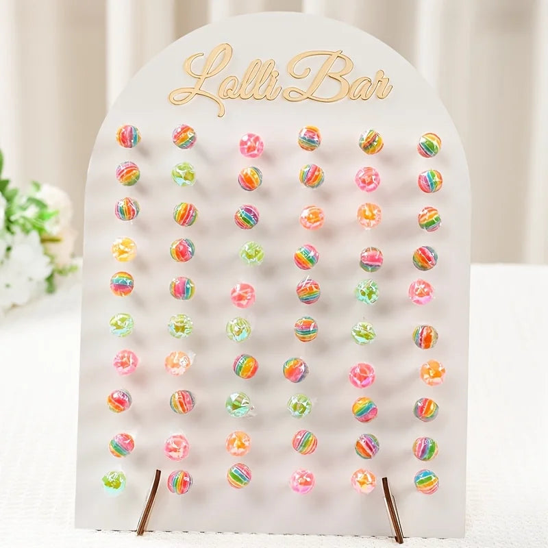 1 soporte para piruletas de madera en forma de arco, decoración para fiestas de cumpleaños, bienvenida de bebé, centros de mesa y decoración de pasteles para eventos.