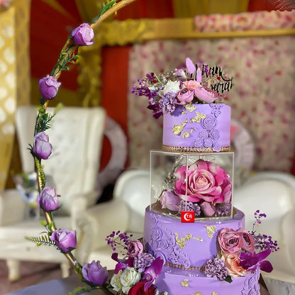 Présentoir Gâteau Hexagonal Acrylique Mariage Anniversaire