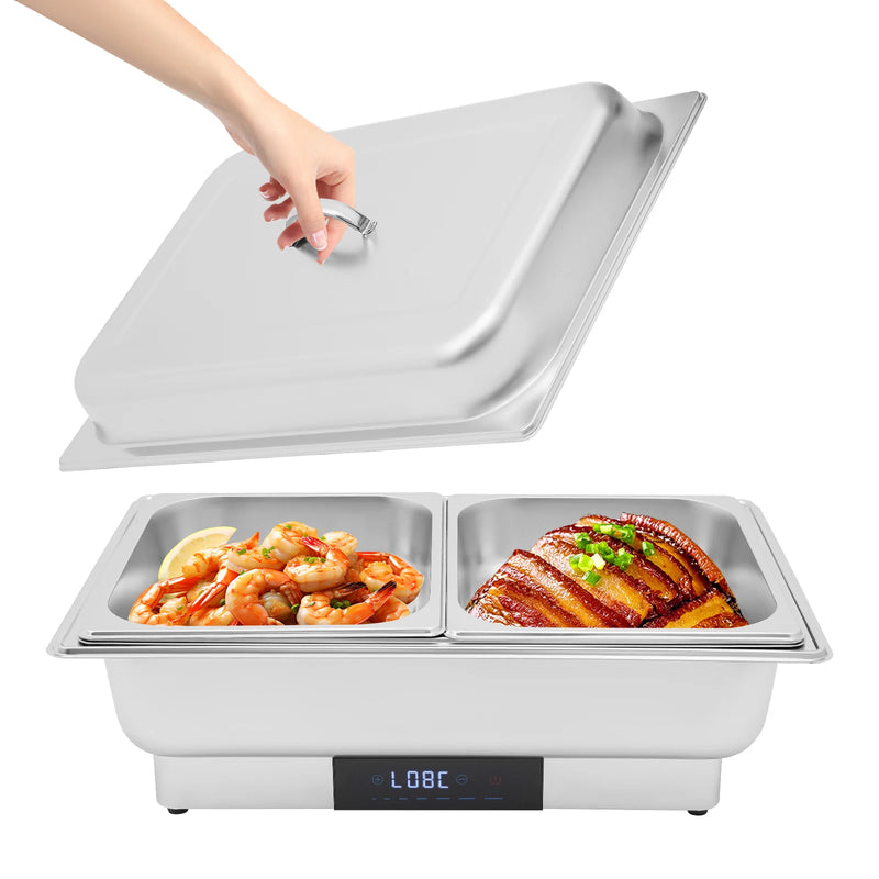 Chauffe-Plat Électrique Inox 3 Bacs Thermostat Buffet