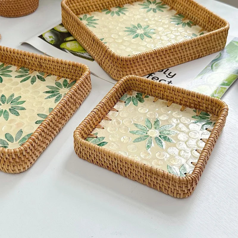 Corbeille Rotin Présentoir Buffet Petit-Déjeuner