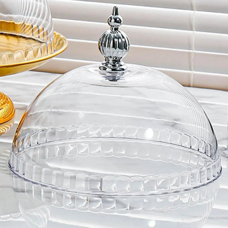 Cúpula transparente para pasteles, tapa para tartas, cubierta para mantequilla y postres, protector de alimentos, cloche expositor de repostería para el hogar, camping o fiestas al aire libre