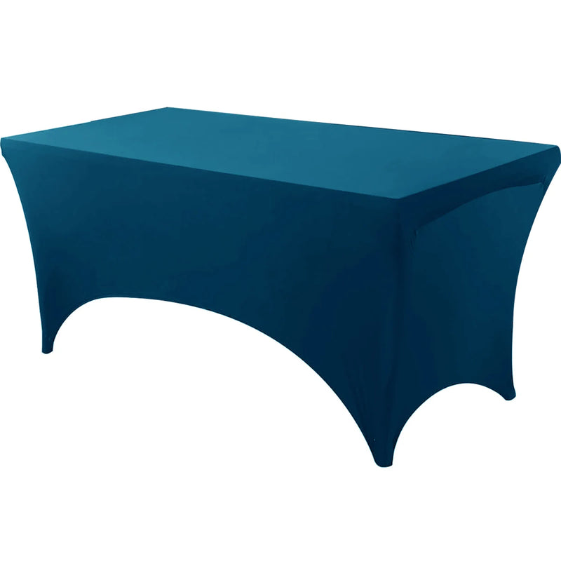 Mantel de licra ajustado, lavable y resistente a las arrugas, funda elástica rectangular para mesas de patio, ideal para eventos, bodas y fiestas