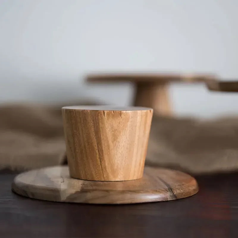 Bandeja de madera para pasteles en forma de seta, bandeja alta, bandejas para servir comida, estilo japonés, bandeja para postres y frutas, decoración del hogar, accesorios de fotografía