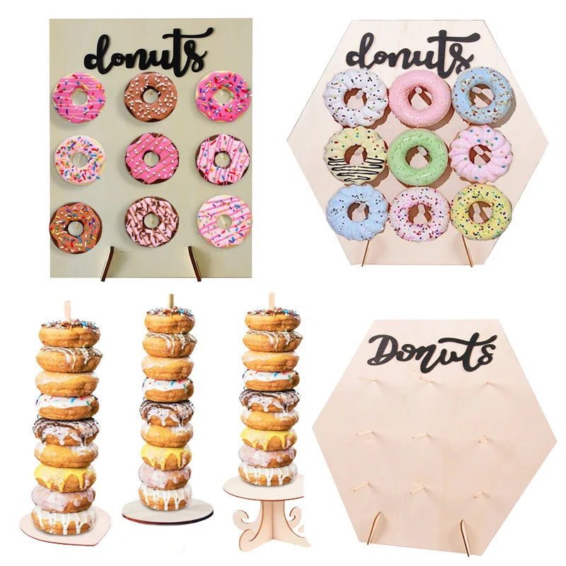Panneau Mural Bois Présentoir Donuts