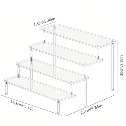 Présentoir Acrylique Trapézoïdal Multi-Niveaux