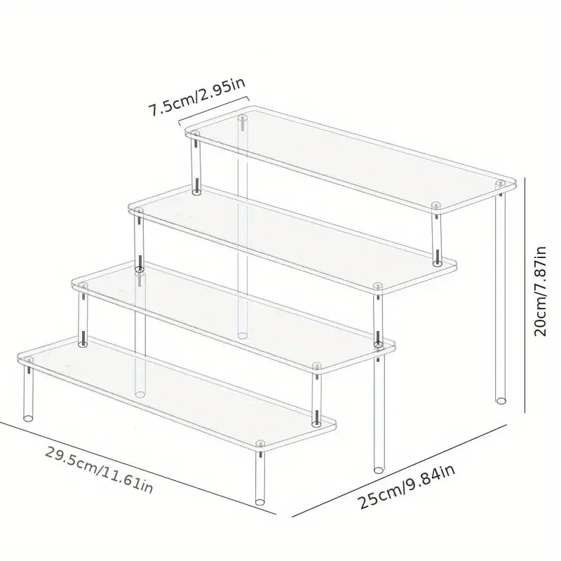 Présentoir Acrylique Trapézoïdal Multi-Niveaux – déco table bar à bonbons mariage