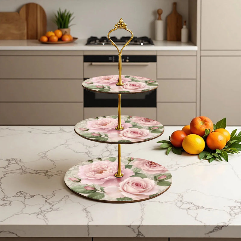 Présentoir Gâteau Bois 3 Étages