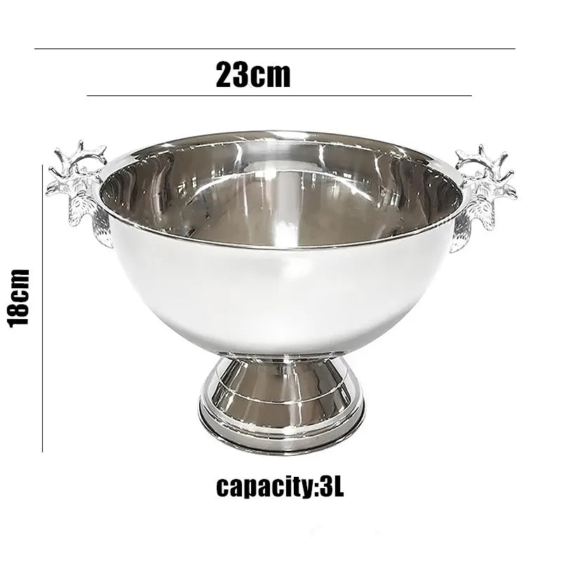 Seau à Champagne Inox Tête Cerf