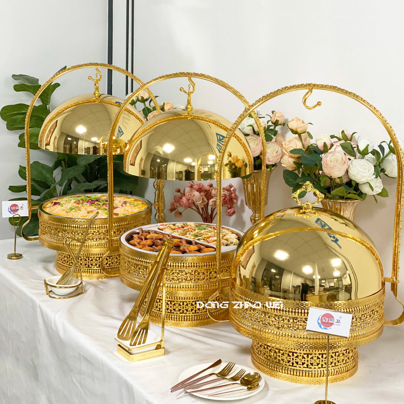 Chauffe-Plat Doré 8 L Simple ou Double Bac