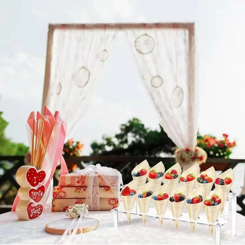 Plateau Cornets à Glace Acrylique Mariage