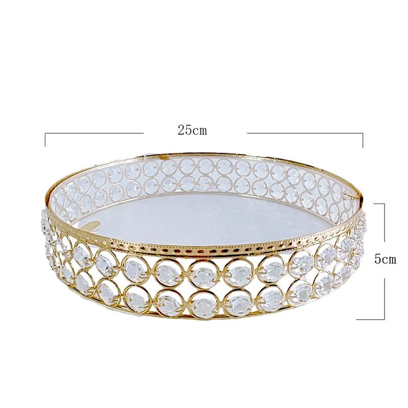 Présentoir Gâteau Miroir Doré et Argenté