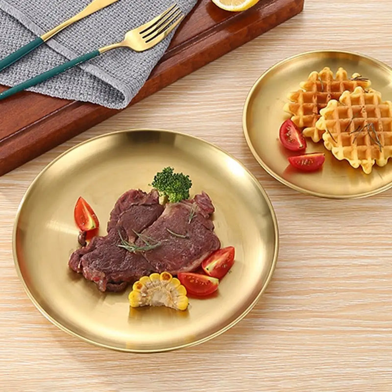 Assiette Inox Présentation Buffet Traiteur
