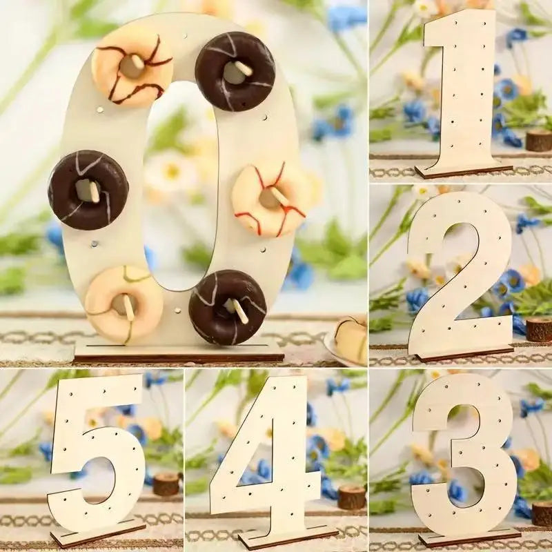 Présentoir Donut en Bois Numéroté