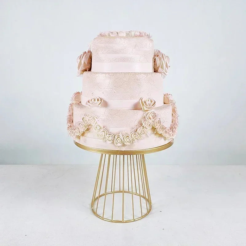 Présentoir Gâteau Métal Doré Mariage