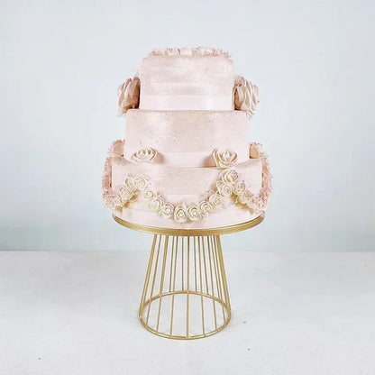 Présentoir Gâteau Métal Doré Mariage