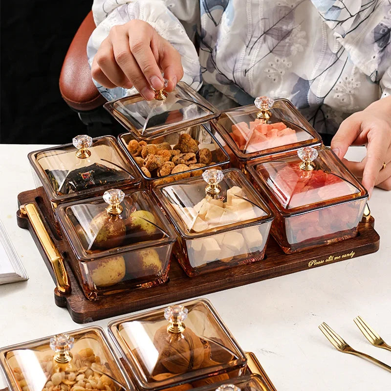 Boîte Fruits Secs Verre Compartiments