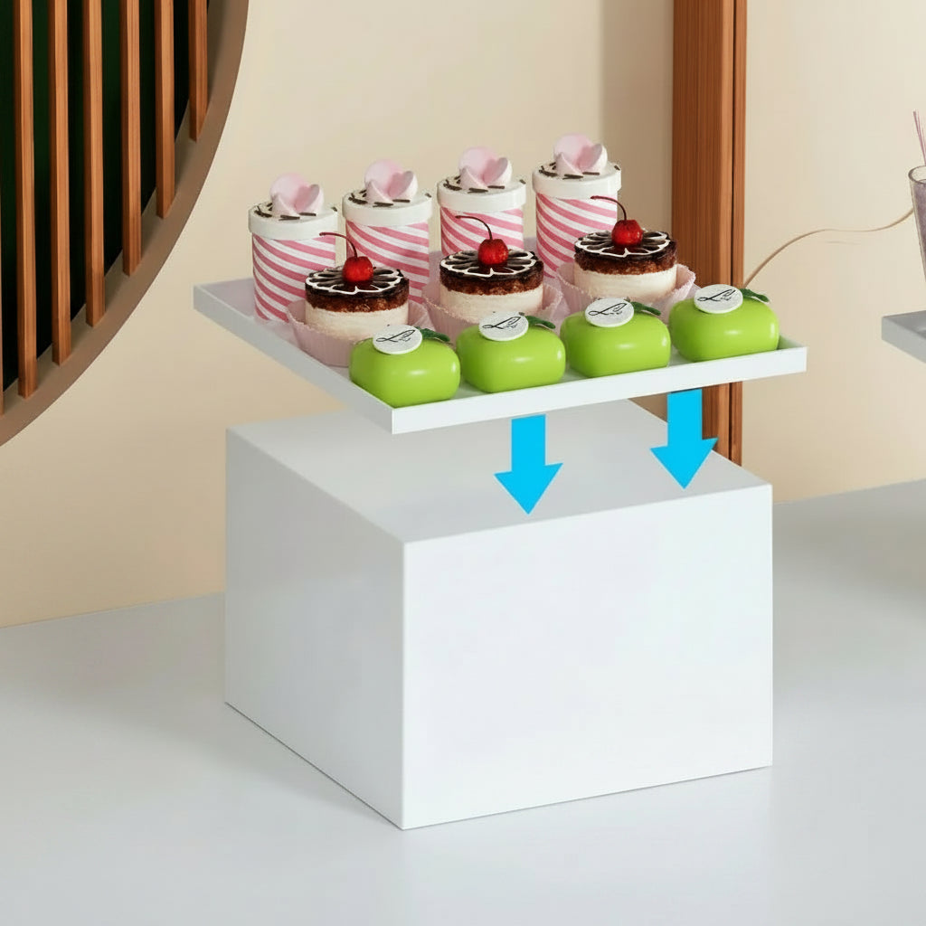 Cubes Acrylique Mariage Blanc