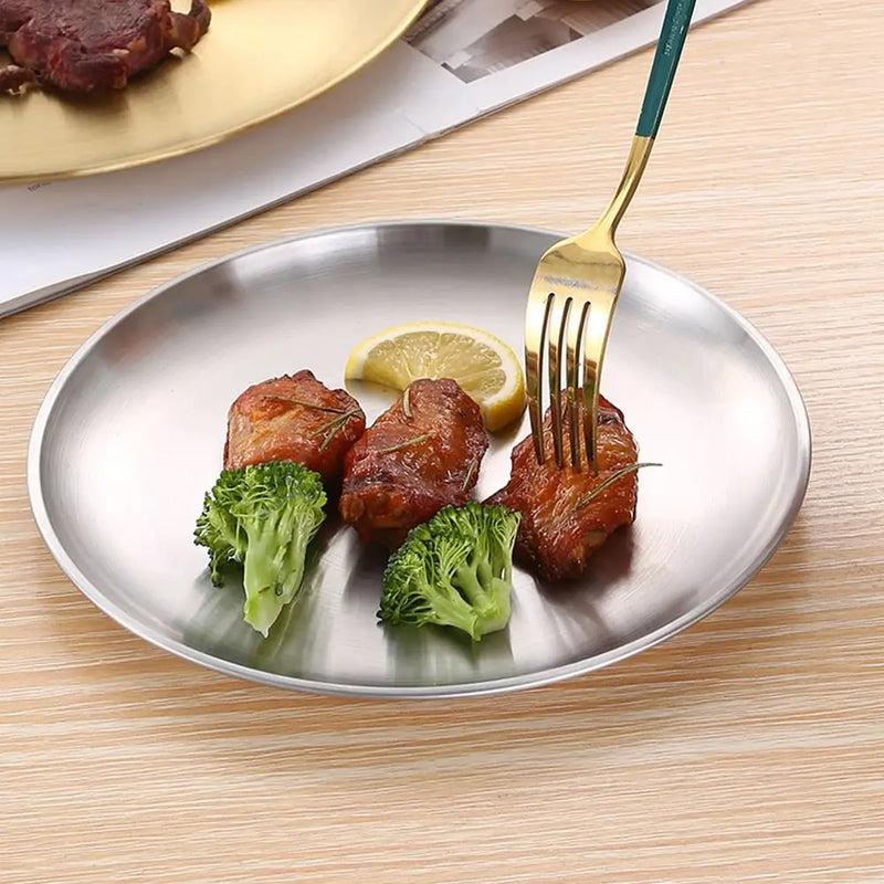 Assiette Inox Présentation Buffet Traiteur