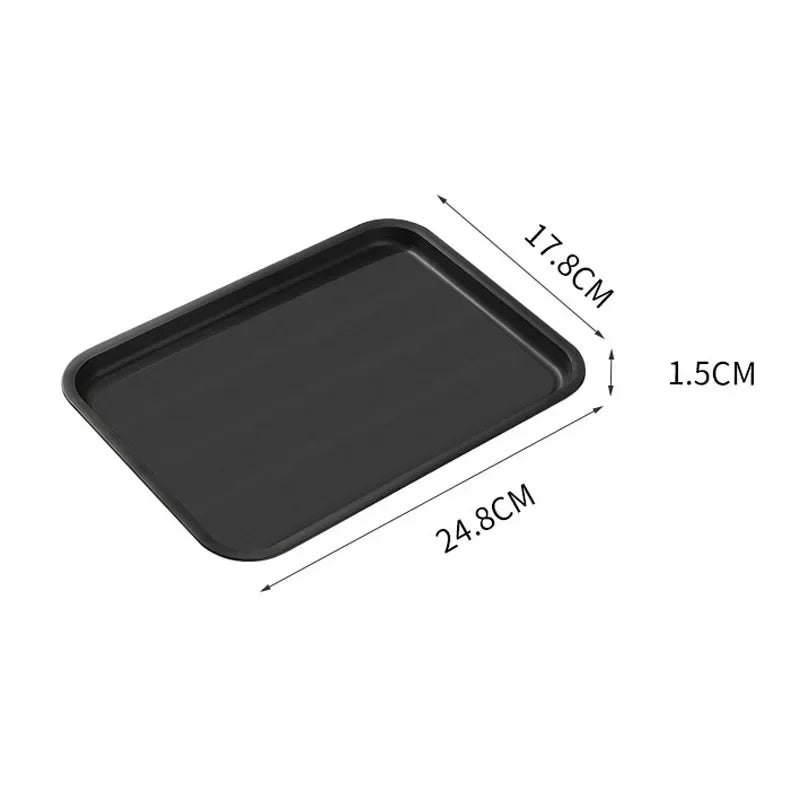 Bandeja de servicio rectangular negra de alta resistencia - Superficie antideslizante, grado comercial para restaurantes, hoteles, cafeterías y comida rápida