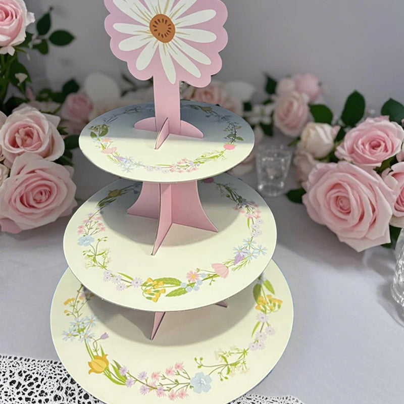 Présentoir Cupcakes Marguerite 3 Niveaux