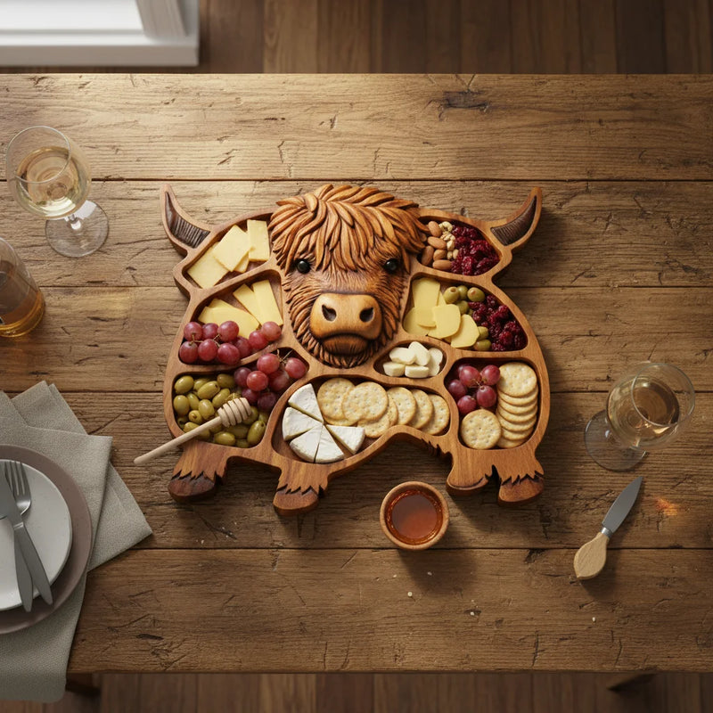 Planche à Charcuterie Vache en Bois