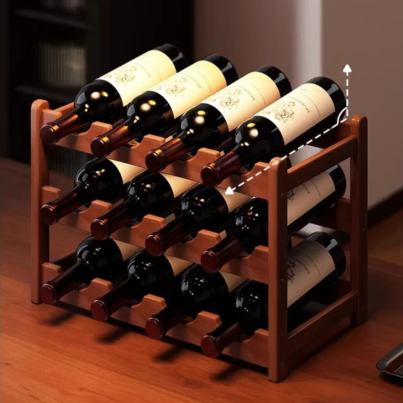 Botellero de vino de lujo para mesa, soporte para botellas de vino, organizador de almacenamiento para el hogar, cocina, barra, encimera, expositor de vino