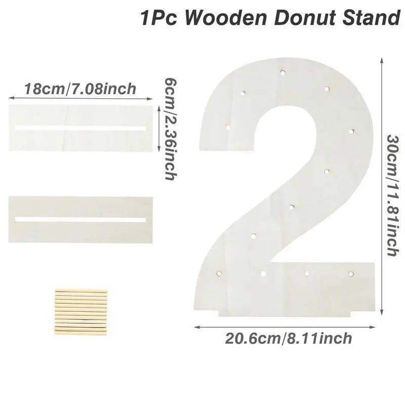 Présentoir Donut en Bois Numéroté