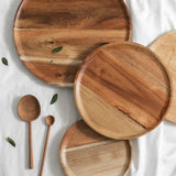 Plateau Service Bois Acacia Rond