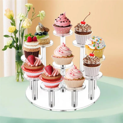 Présentoir Acrylique Rond 10 Étages Cupcake Buffet