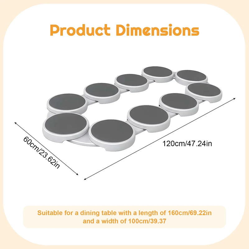 Plateau Tournant de Table Rectangulaire Extensible