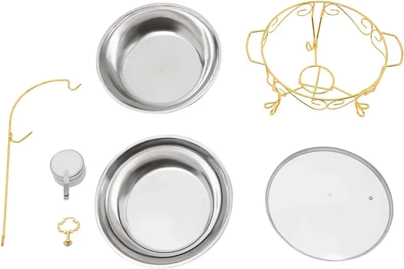 Chauffe-Plat Rond 6 L Couvercle Suspendu Verre Doré