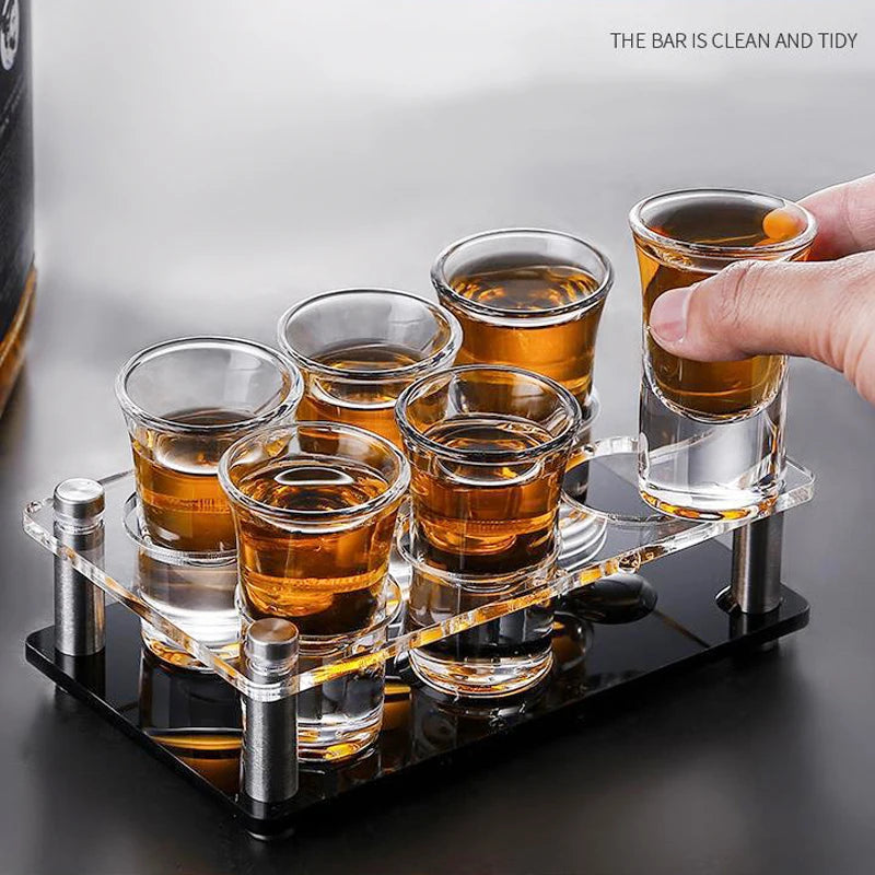 Estante para vinos con 6/12/24 orificios, soporte redondo transparente para vasos de chupito, bandeja acrílica, expositor para tequila, licores y whisky, suministros de bar