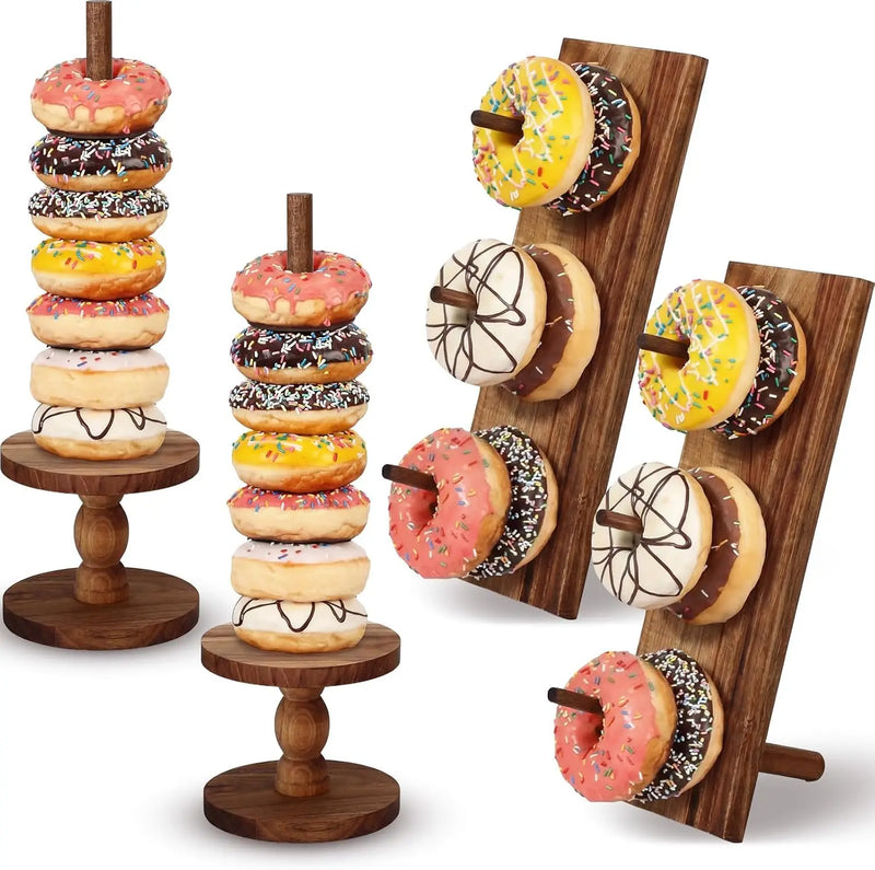 Présentoir Donuts Bois Acacia Fête