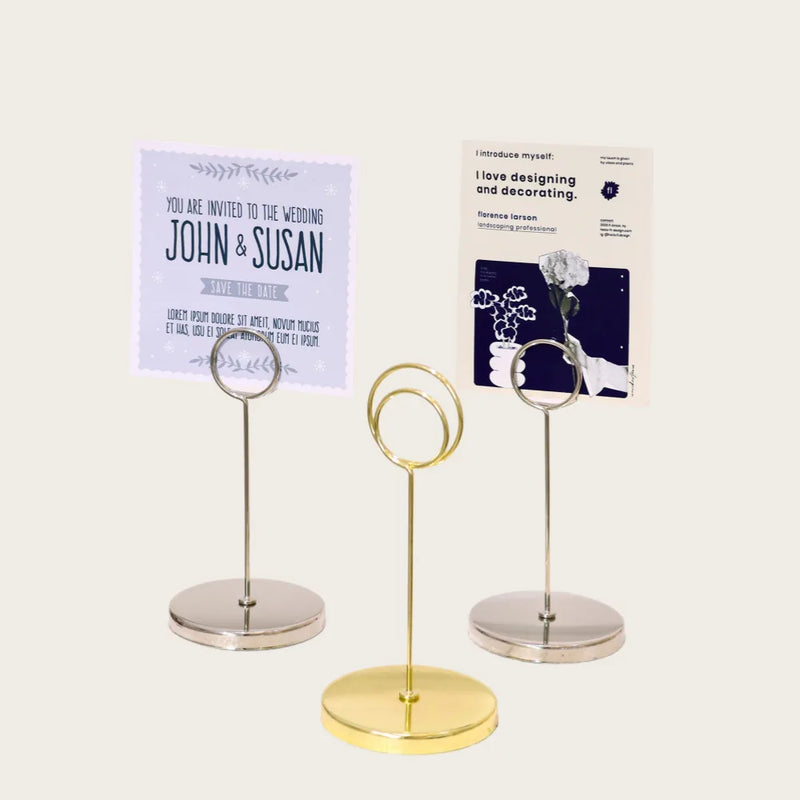 2 soportes para números de mesa, tarjeteros, soportes para tarjetas, clips para menús y portafotos