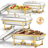 Chauffe-Plat Carré Inox 10L Buffet Mariage 4 Pièces – présentoir boutique pâtisserie vitrine