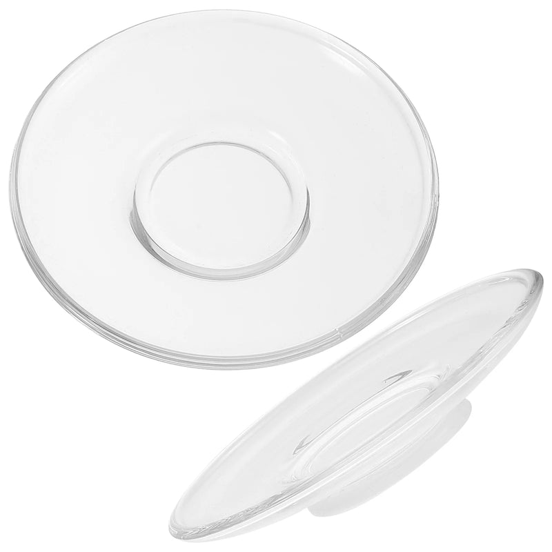 2/4 platos de postre redondos de cristal transparente, platillos para tazas de té, platos para aperitivos, vajilla para cocina, comedor y bar