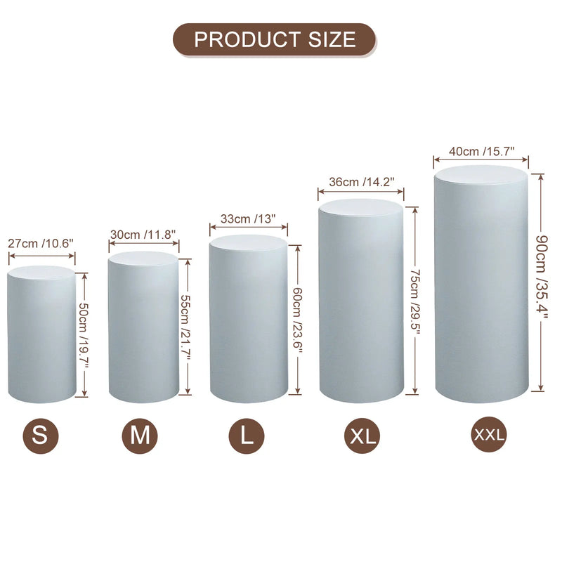 Funda elástica para pedestal de 3/5 piezas, cubierta para cilindro, funda de licra para soporte de cilindro para decoración de cumpleaños y bodas