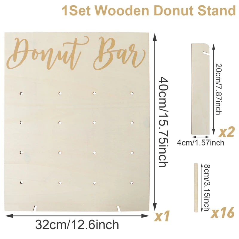 Chariot Présentoir Donuts Bois Mariage