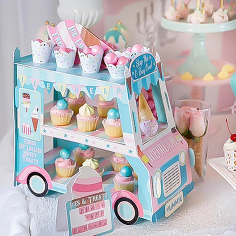 Présentoir Cupcakes Camion Glaces Anniversaire