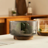 Coupe Fruits Bois Acacia Verre