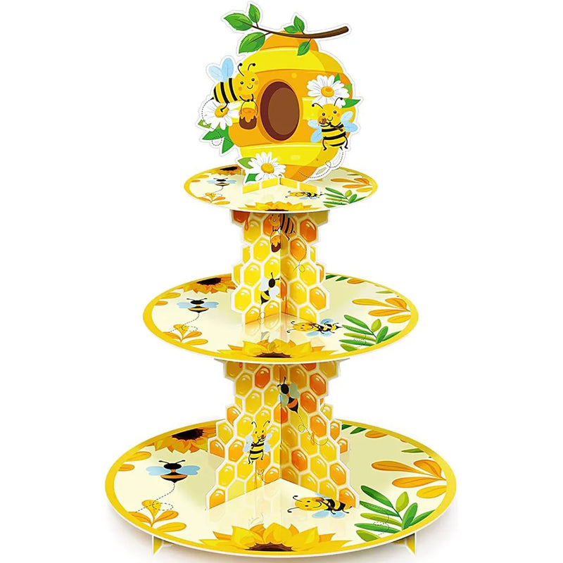 Présentoir Cupcakes Carton Abeille Fête