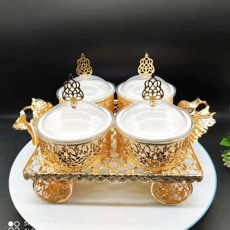 Plateau Apéritif Métal Multi-Compartiments
