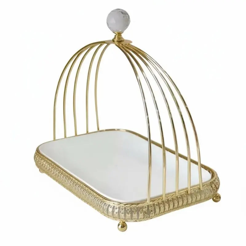 Présentoir Gâteau Céramique Doré – art de la table réception raffinée
