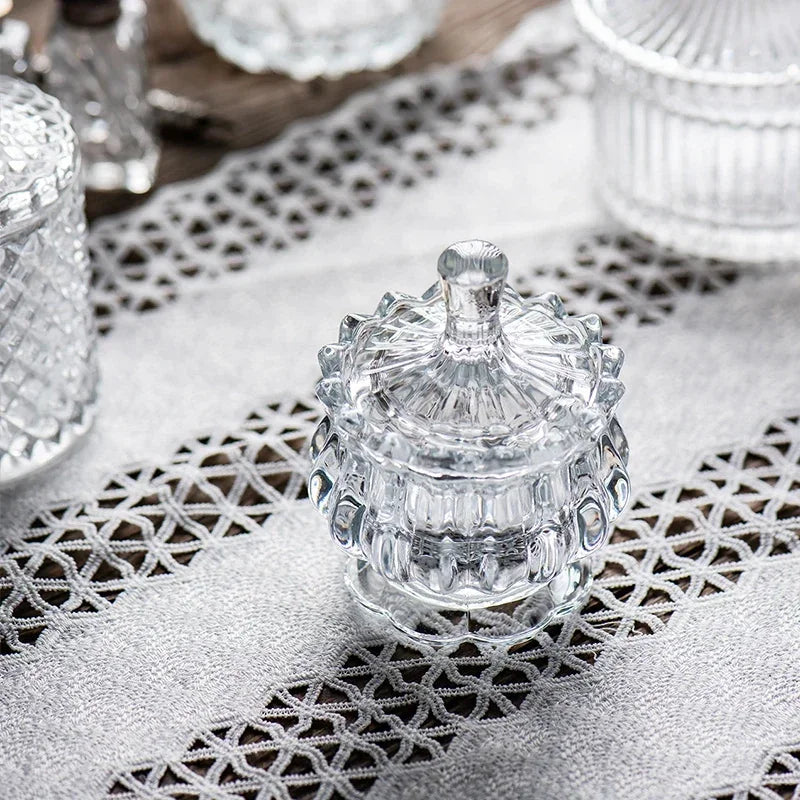 Copa de cristal para dulces, estilo europeo creativo con tapa, tarro para dulces, bandeja, cubo para dulces, tarro de almacenamiento, decoración creativa para sala de estar