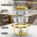 Chauffe-Plat Buffet Inox 6.5QT Rond Traiteur – vue détaillée matière et finition