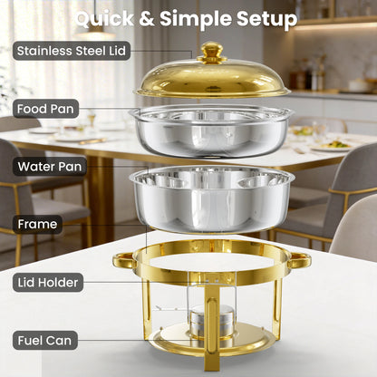 Chauffe-Plat Buffet Inox 6.5QT Rond Traiteur